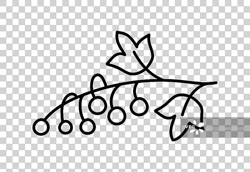 手绘红色醋栗果实轮廓图片素材