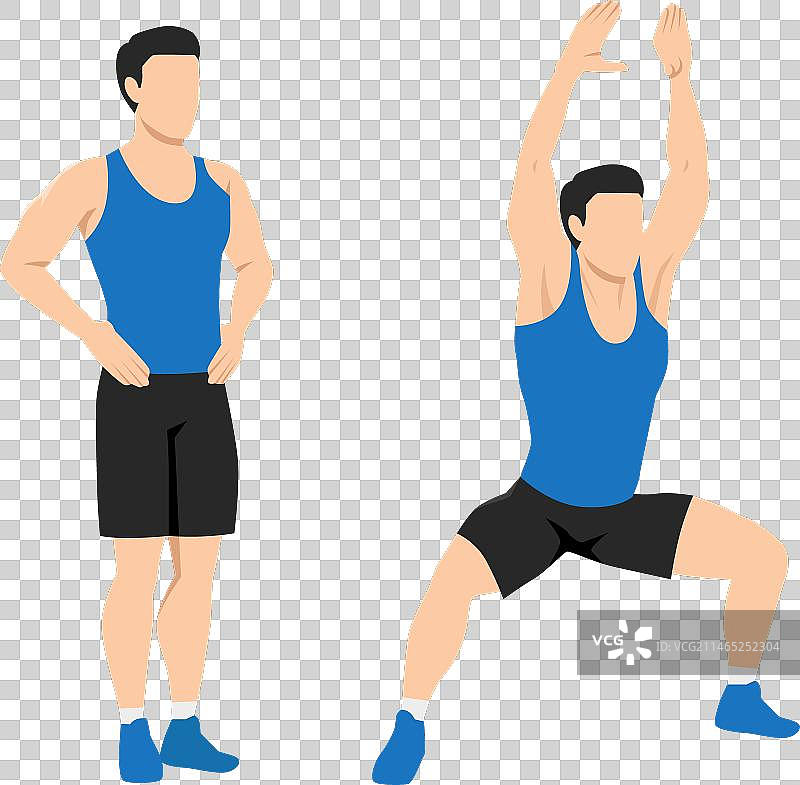 男人做跳跃式开合跳运动图片素材