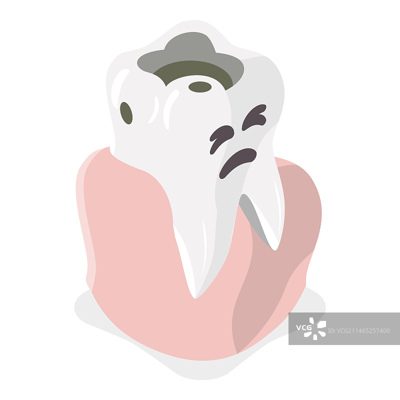2.5D牙齿扁平风格图片素材