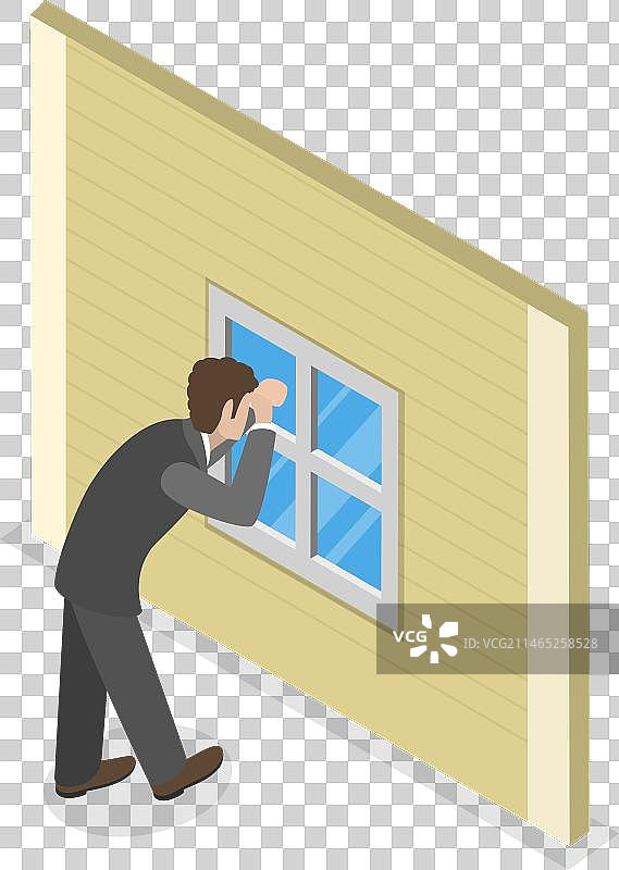 2.5D偷看的人套件图片素材