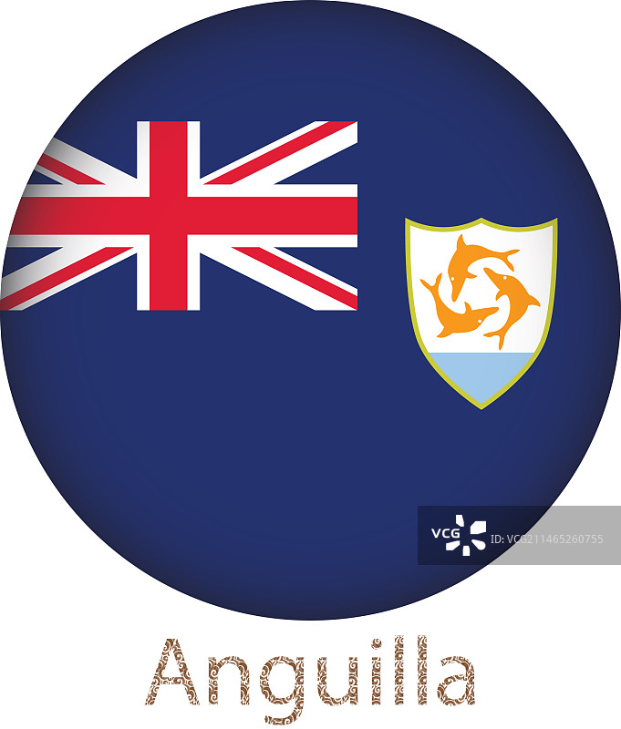 安圭拉旗帜圆形图片素材