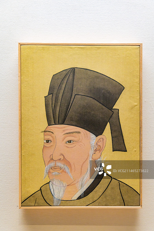 中国国家博物馆的唐代著名诗人白居易画像图片素材