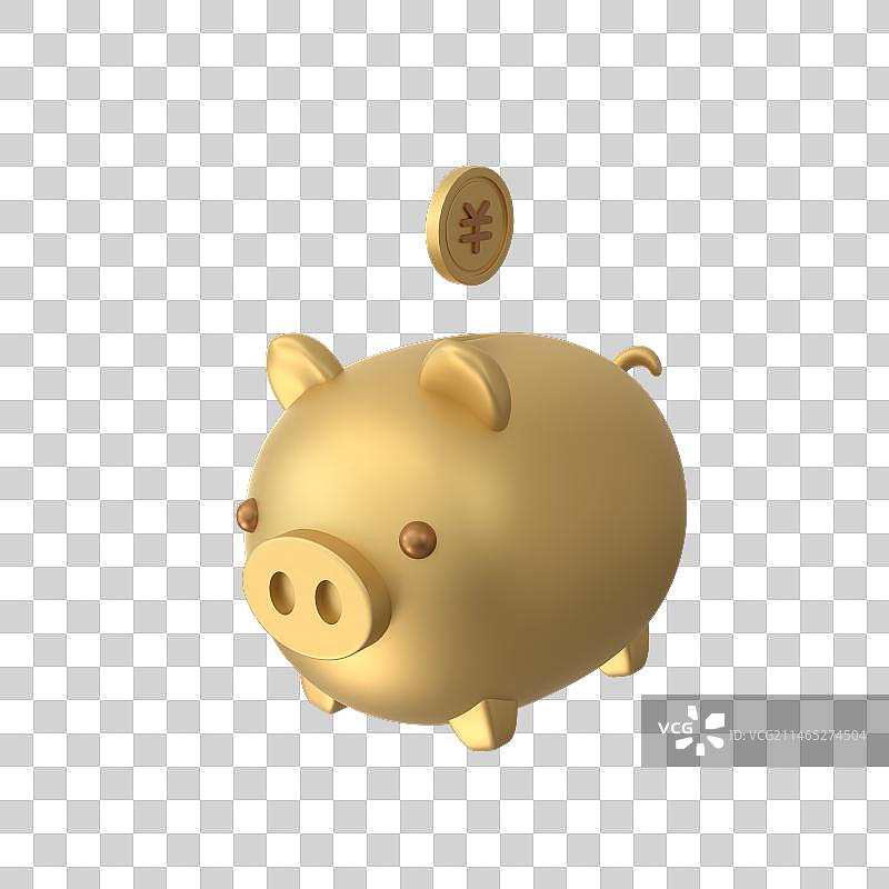 三维C4D小金猪图片素材