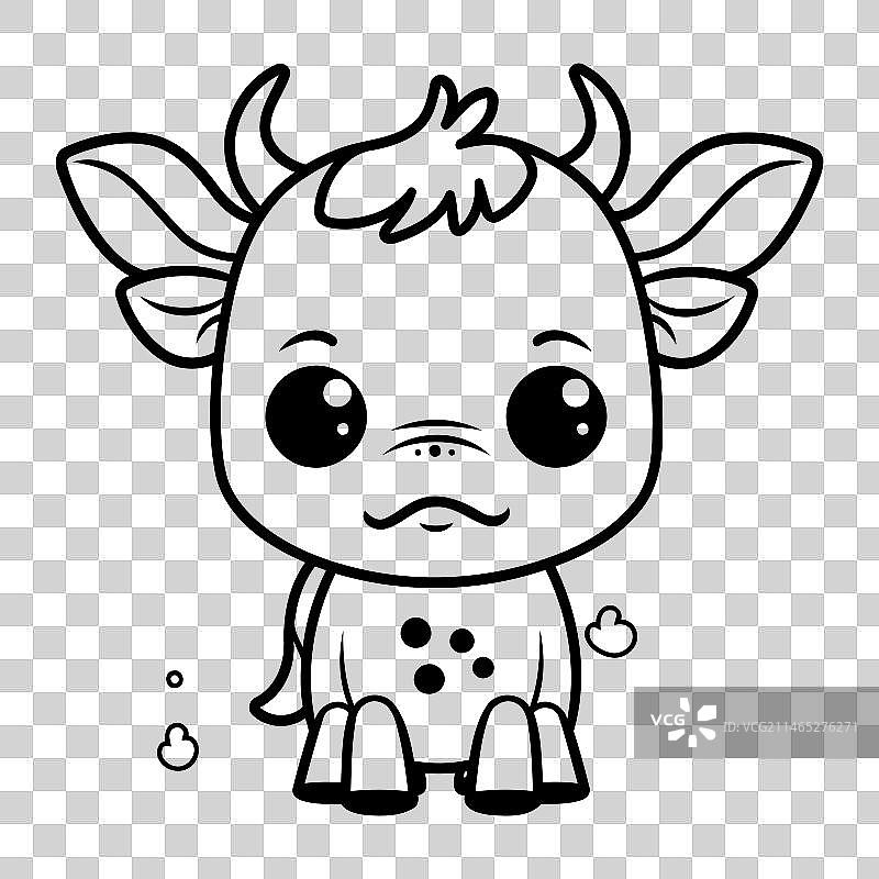 黑白卡通小乌龟游泳图片素材