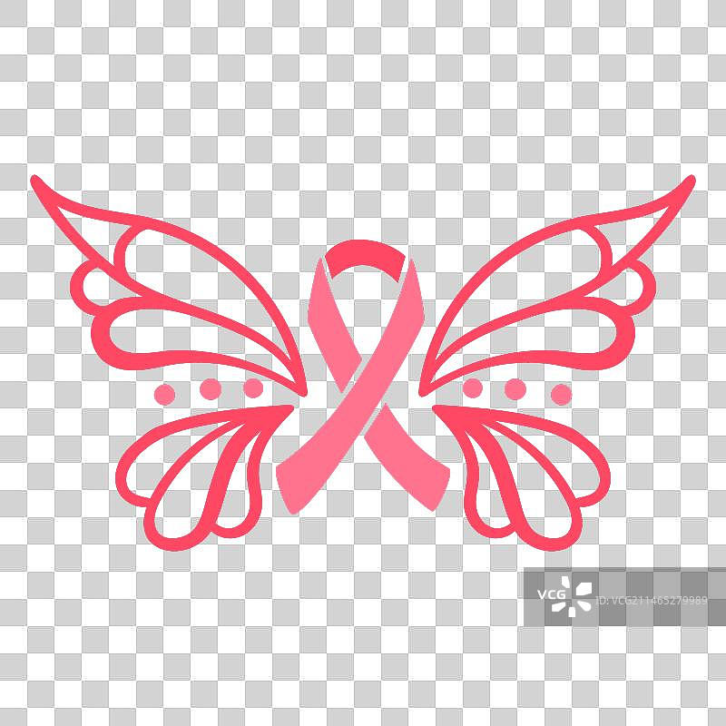 装饰蝴蝶乳腺癌丝带图片素材