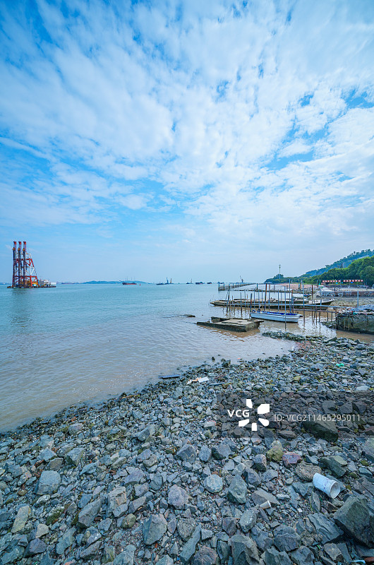 广州南沙蒲洲渔港海湾码头海景风光图片素材