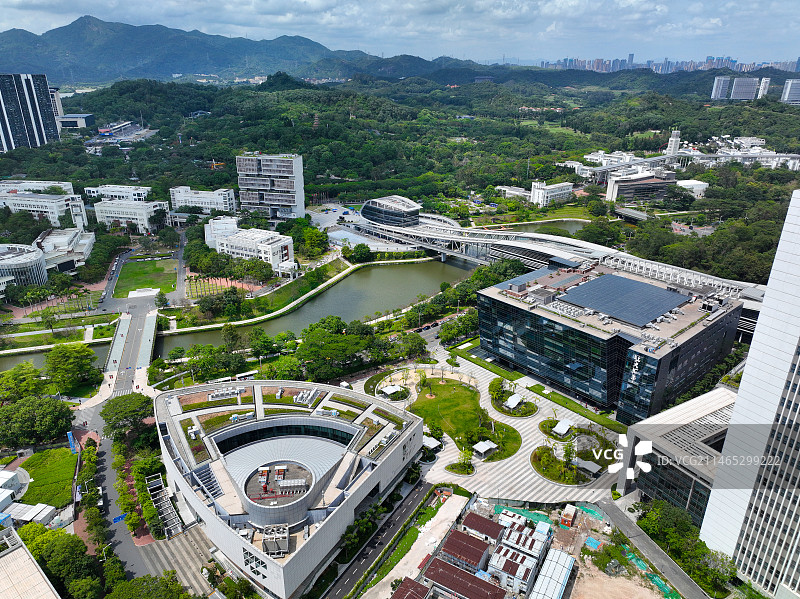 广东省深圳市南山区西丽大学城深圳市科技图书馆哈工大深圳校区航拍图片素材