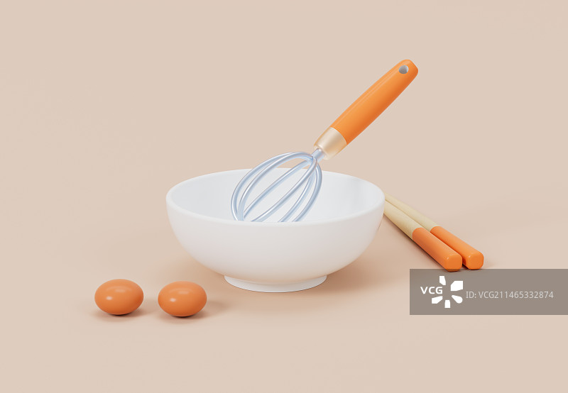 卡通厨房餐具3D渲染图片素材