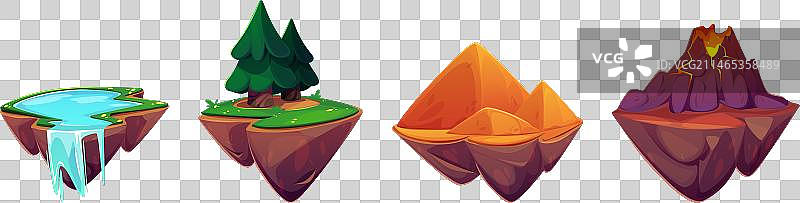 游戏漂浮岛屿GUI跳跃关卡图片素材