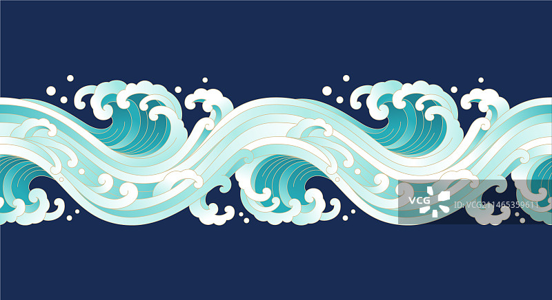东方复古水波纹样装饰图片素材