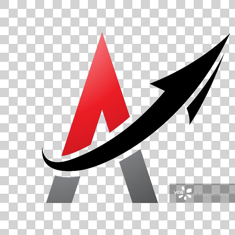 红黑未来风A字母图标图片素材