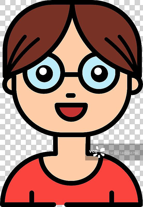 彩色笔触眼镜女孩图片素材