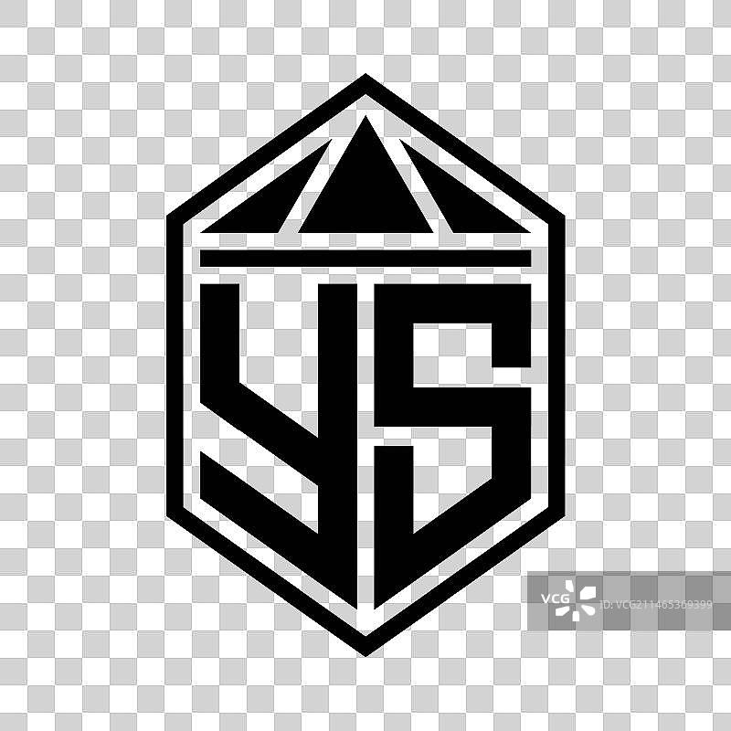 YS字母标志，简约六边形盾牌图片素材