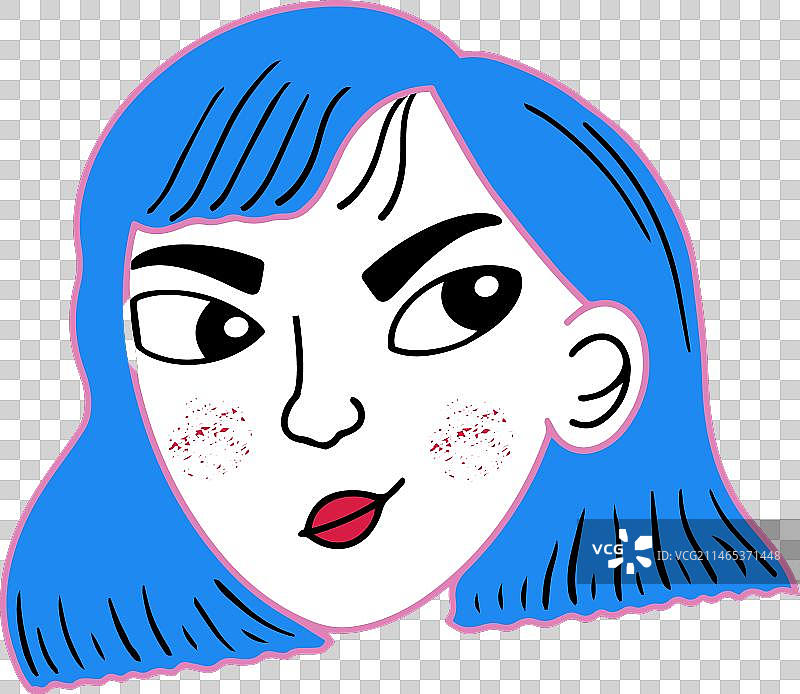 女孩肖像彩色笔触图片素材