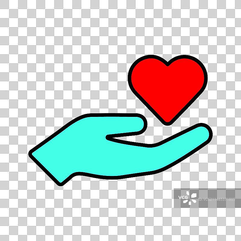 手绘爱心图标图片素材