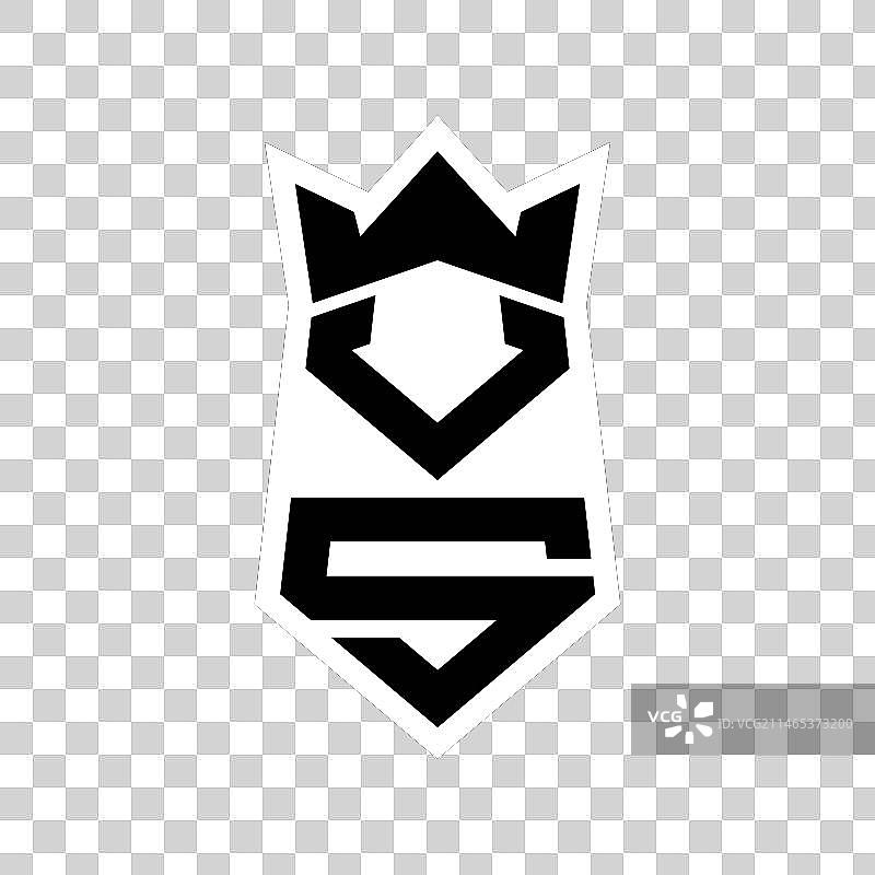 VS字母logo六边形盾牌造型设计图片素材