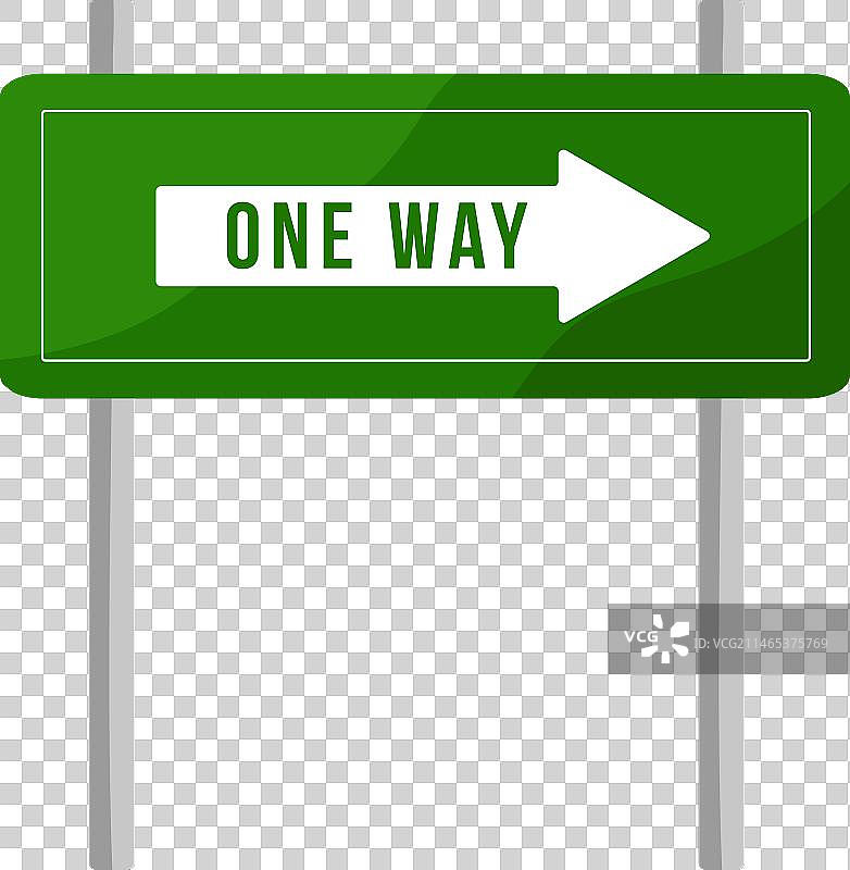 绿色单行道扁平图标图片素材