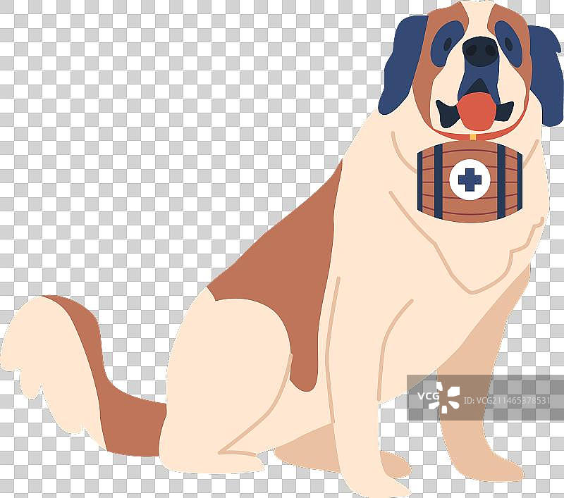 接受过专业训练的雪崩救援犬和水壶图片素材