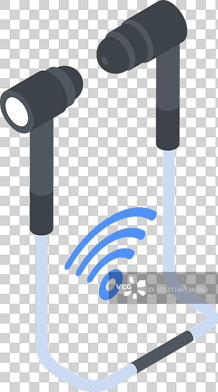 无线耳机便捷2.5D图标图片素材