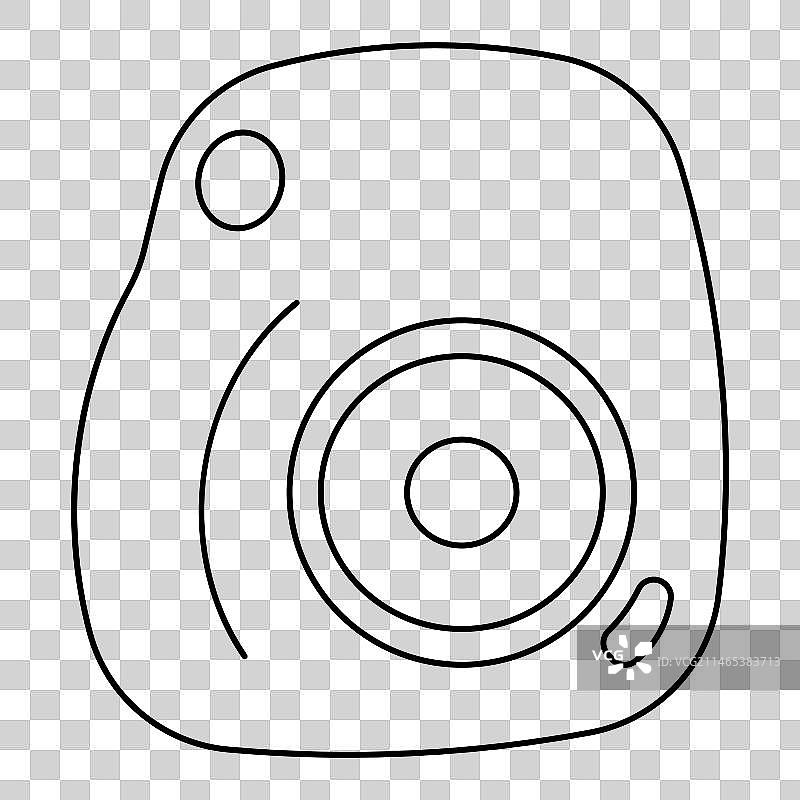 相机摄影线条玩偶女孩图标元素图片素材