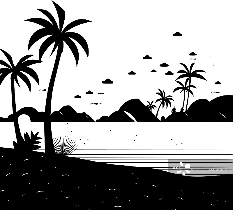 简约海滩背景图片素材