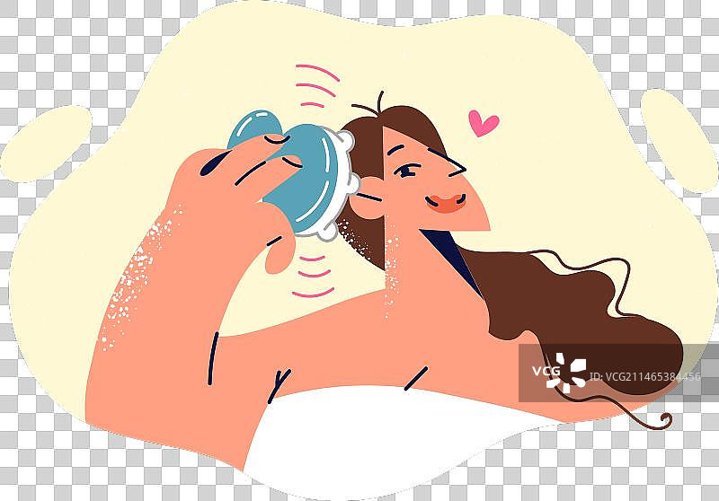 女人用头部按摩器图片素材