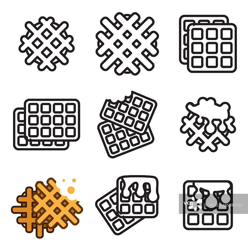 比利时华夫饼图标，格子饼干符号图片素材