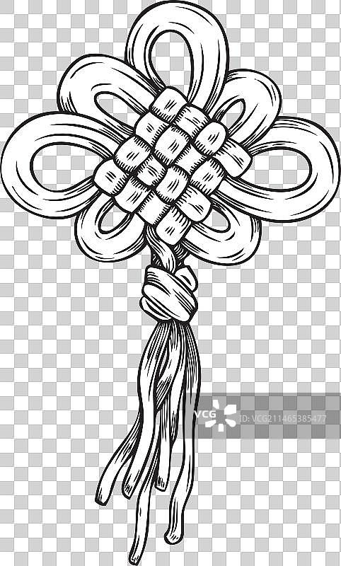 手绘单色部分的日本灯笼图片素材