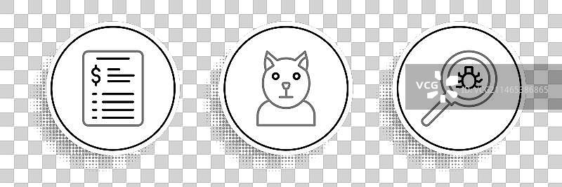 跳蚤搜索、宠物美容店价目表图标图片素材