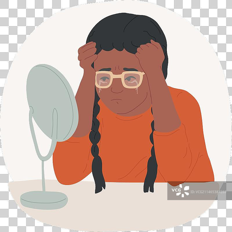 自卑的卡通形象图片素材