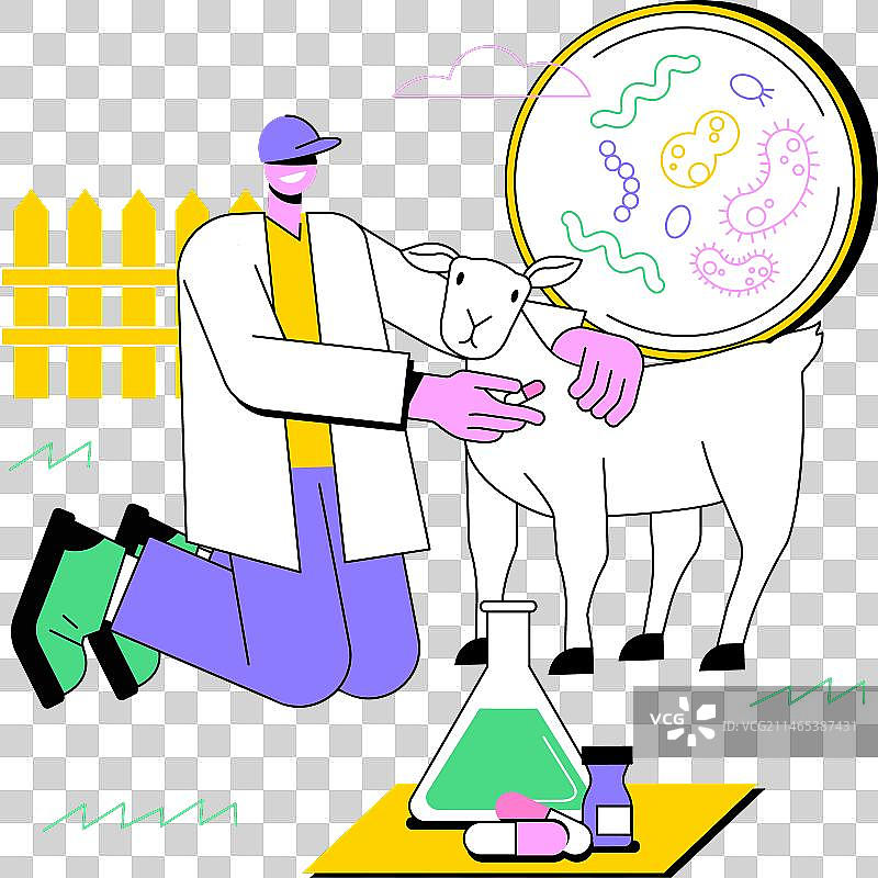 卡通抗寄生虫药图片素材