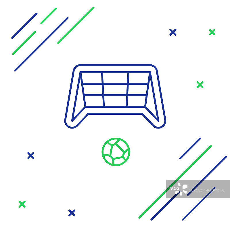 白色背景上的足球球门线条图标图片素材