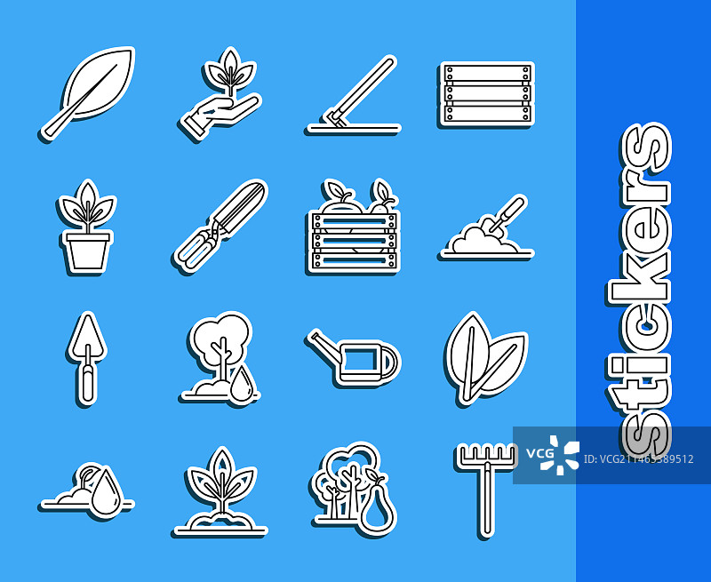 花园耙子树叶泥铲铁锹套装图片素材