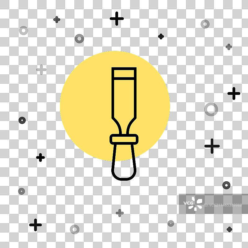 黑色线条木工凿子图标图片素材