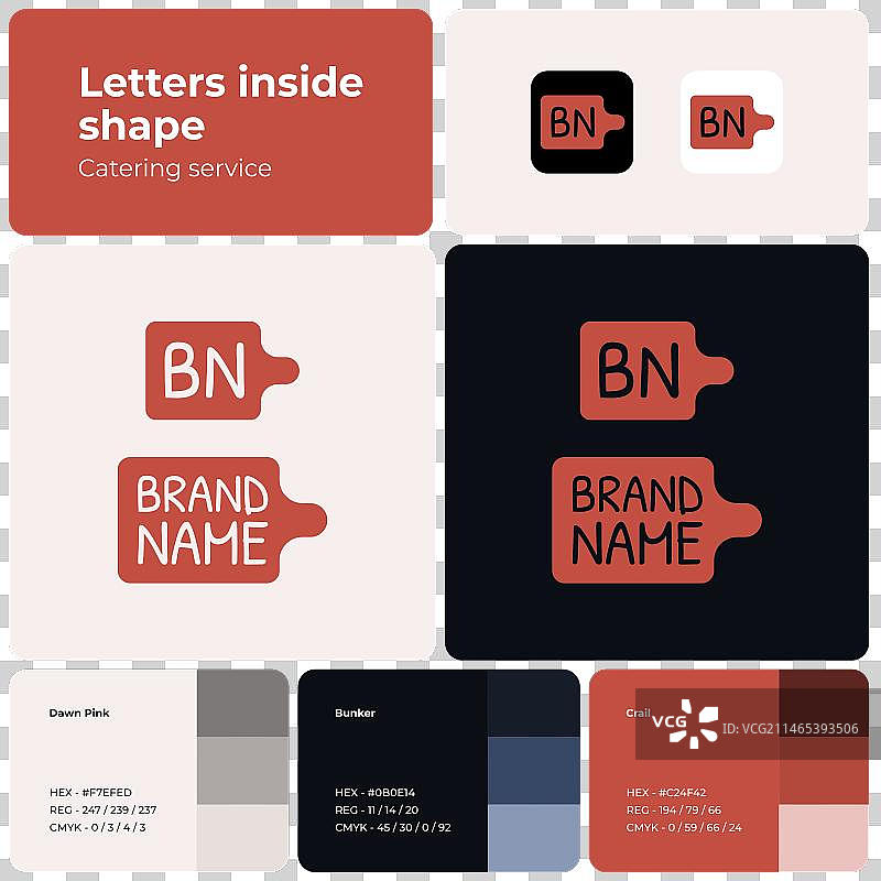 餐饮服务Logo 2.5D模板图片素材