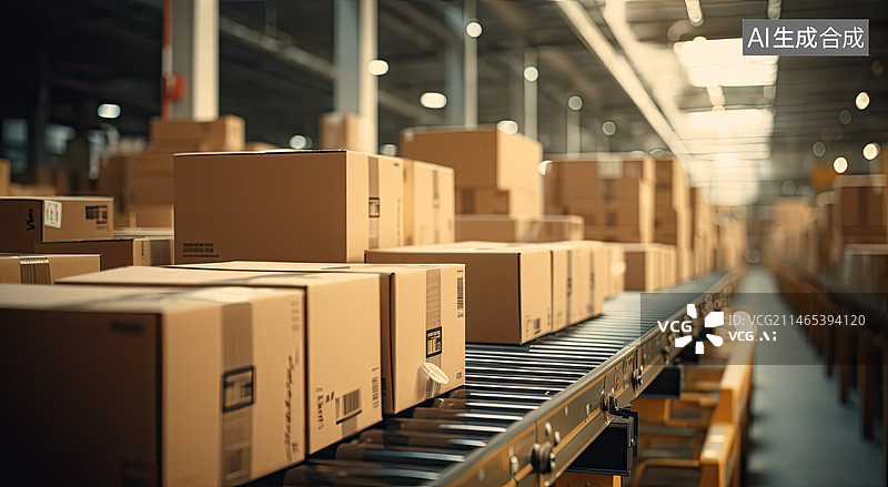 【AI数字艺术】仓储物流与快递挑选图片素材