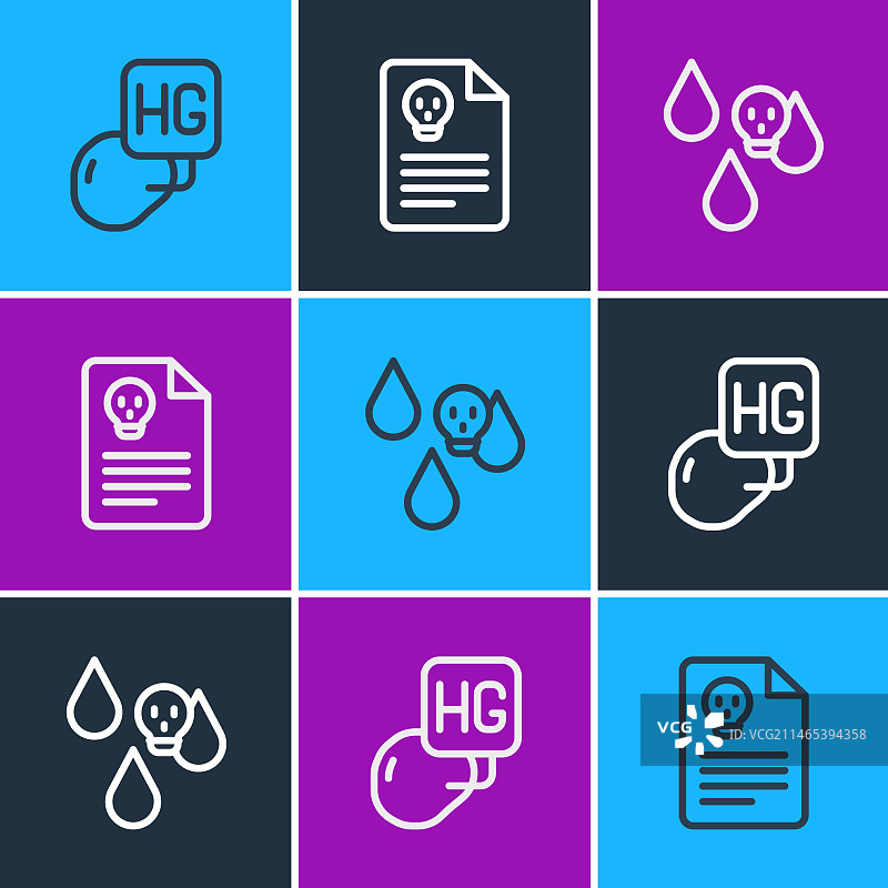 汞滴酸雨辐射线条图标图片素材