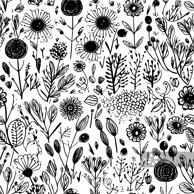 无缝图案：简约扁平Logo图片素材