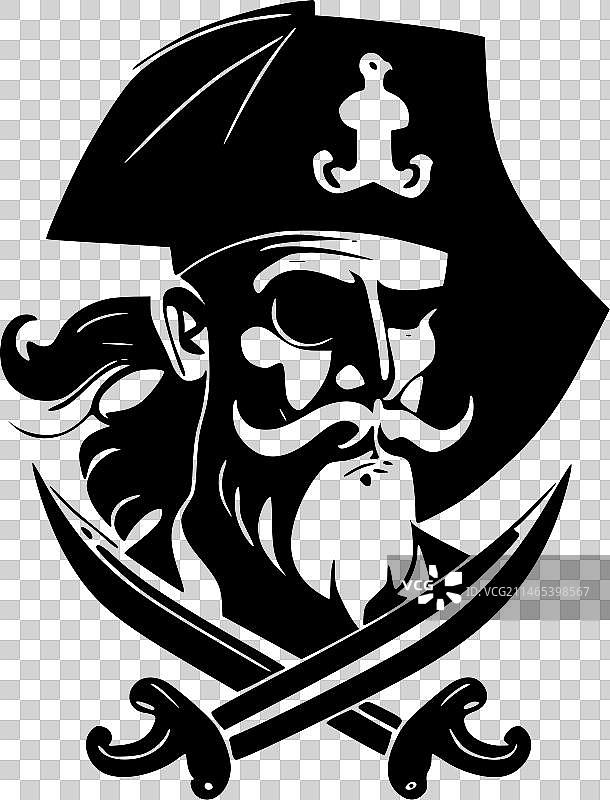 海盗 - 极简主义和简单的轮廓图片素材