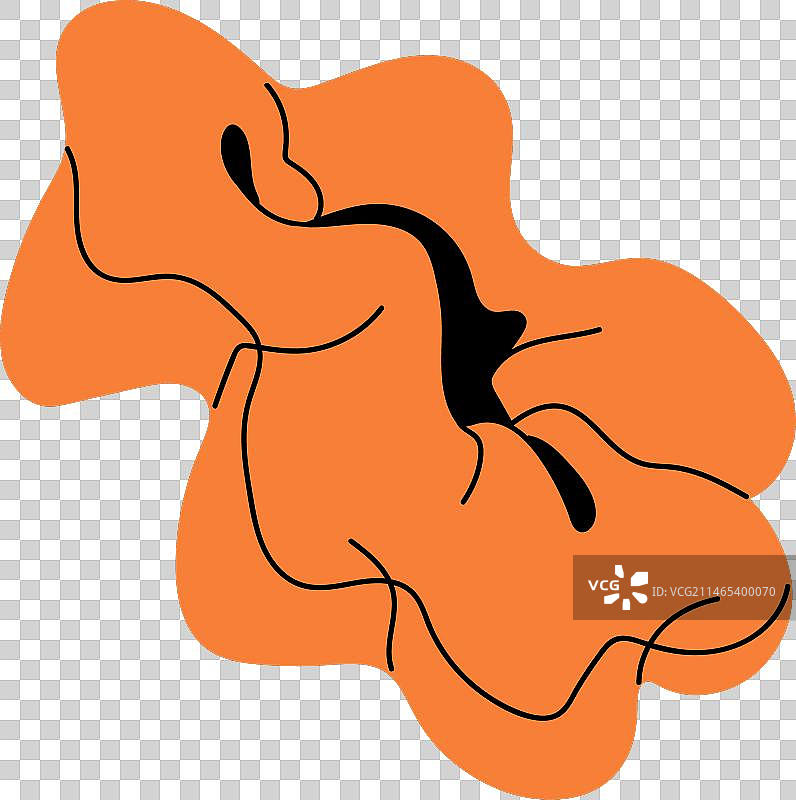 戴着橙色发圈的可爱女人图片素材