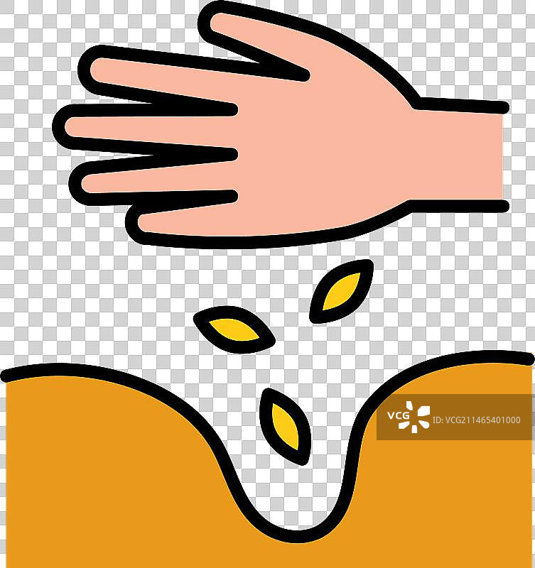 手和谷物土壤颜色图标图片素材