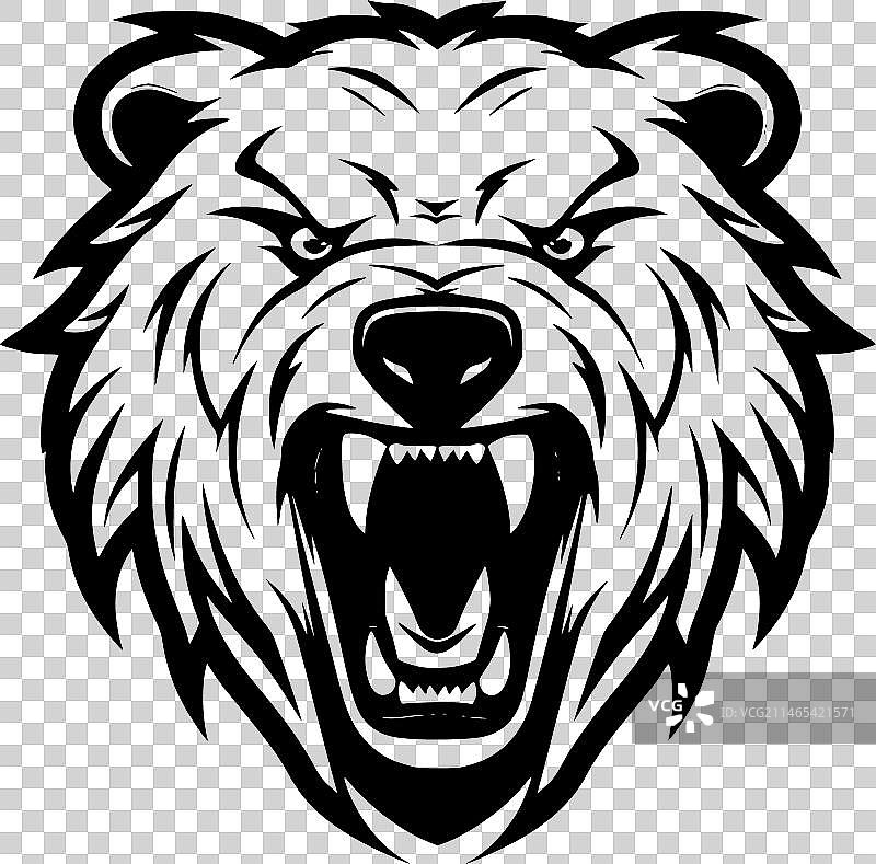 熊-极简主义和扁平的标志图片素材