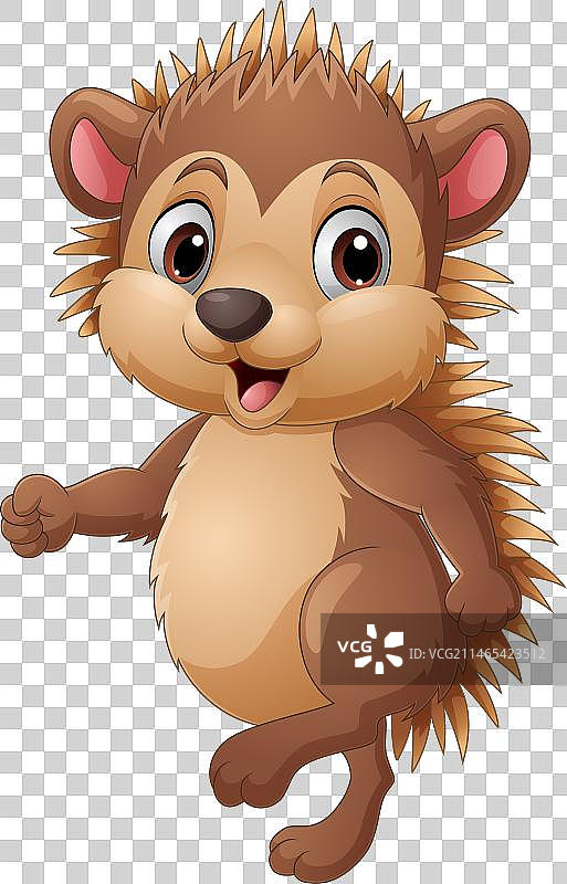 白色背景上的卡通刺猬图片素材