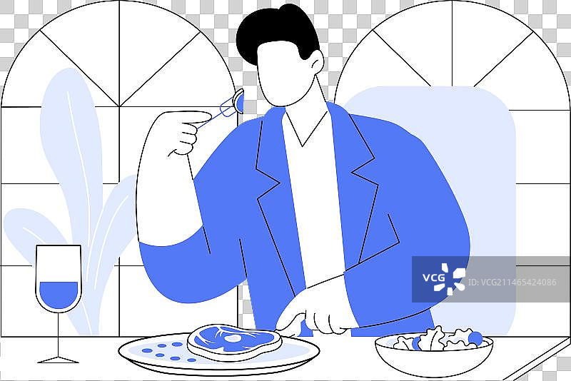 牛排店卡通图案图片素材