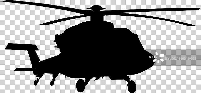直升机剪影图片素材