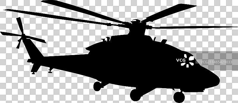 直升机剪影图片素材