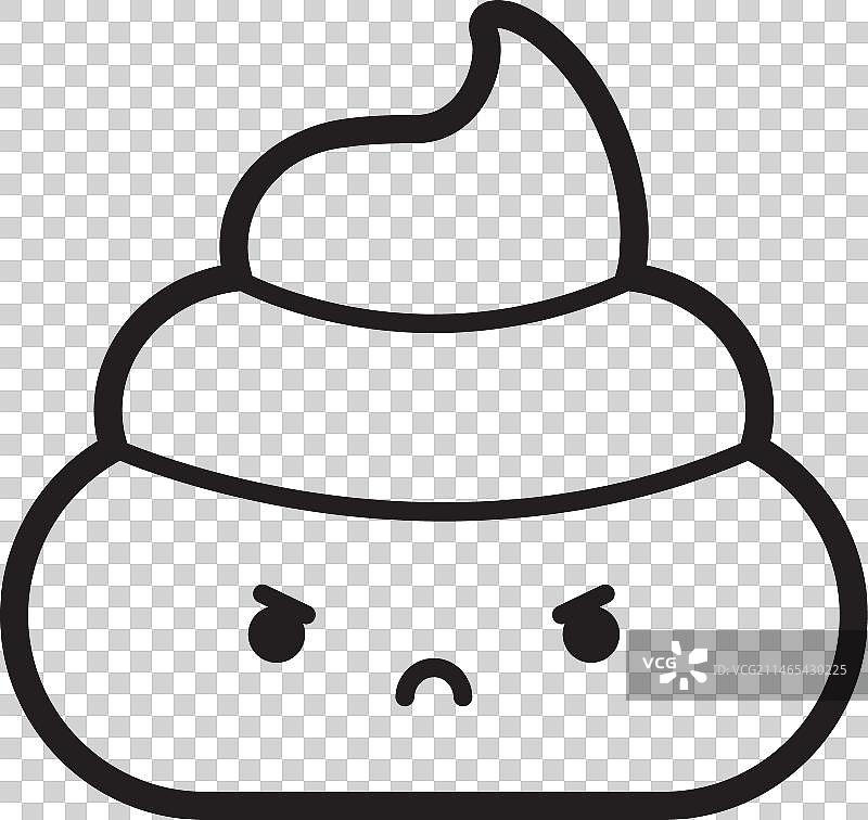 愤怒的便便表情符号笔触图片素材