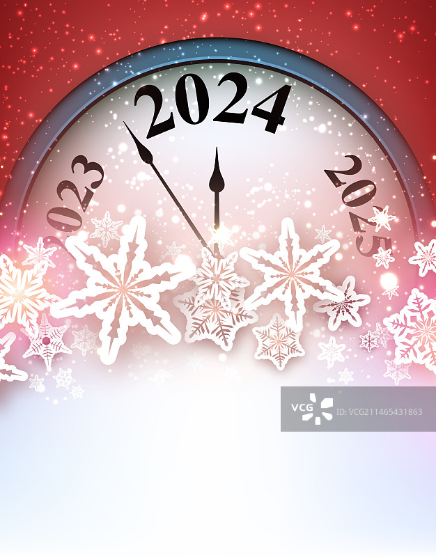 2024新年倒计时时钟红色背景图片素材