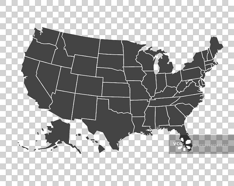 包含所有50个州的美国地图图片素材