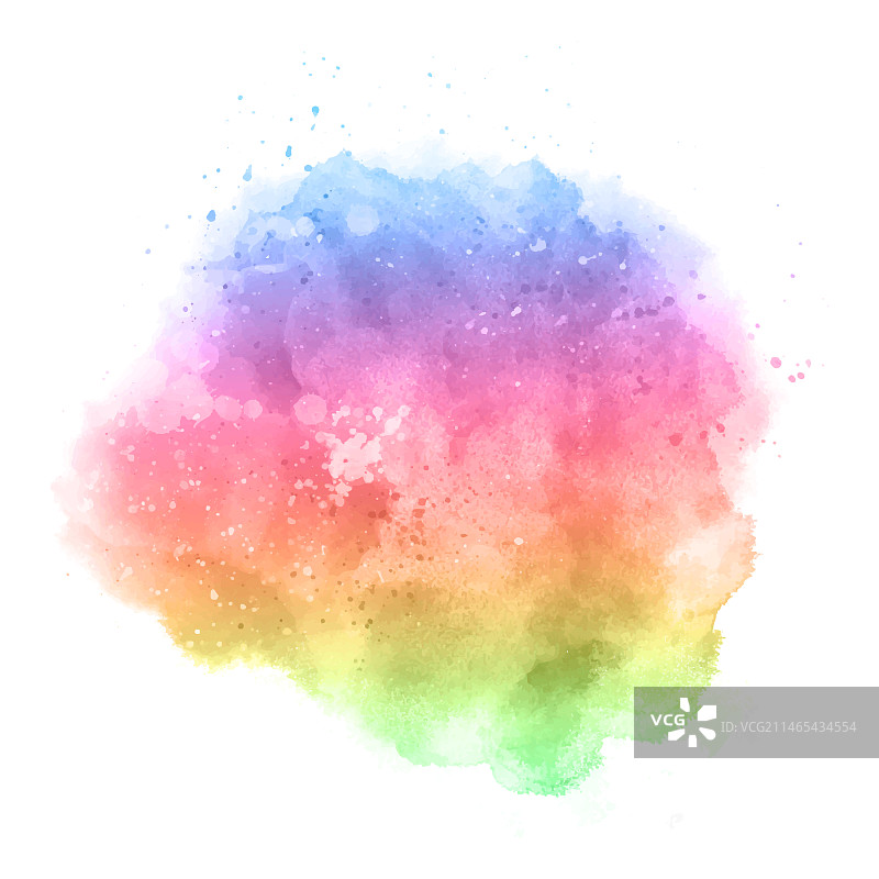 手绘彩虹色水彩飞溅图片素材